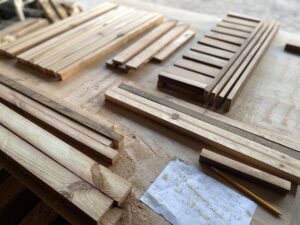 Cut pieces of wood